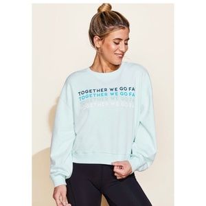 BNWT Peloton Together We Go Far mint crew neck